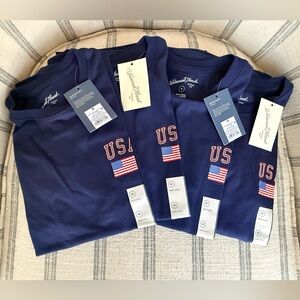 4 Navy USA T-Shirts with Flag Design